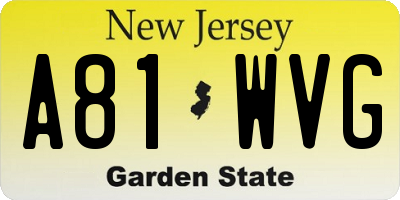 NJ license plate A81WVG