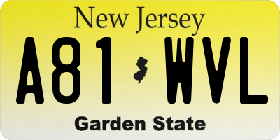 NJ license plate A81WVL