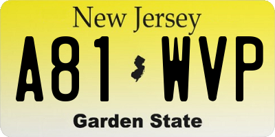NJ license plate A81WVP