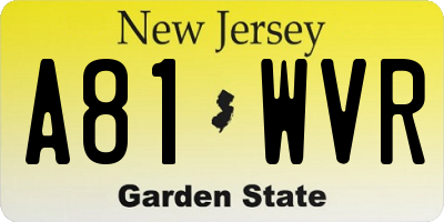 NJ license plate A81WVR