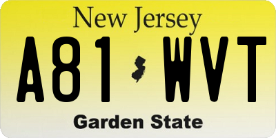 NJ license plate A81WVT
