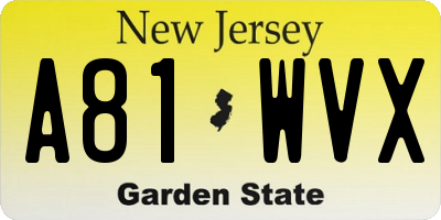 NJ license plate A81WVX