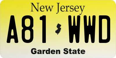 NJ license plate A81WWD