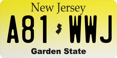 NJ license plate A81WWJ