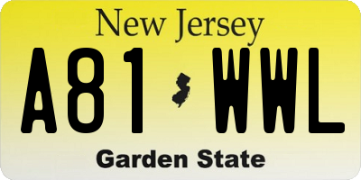 NJ license plate A81WWL