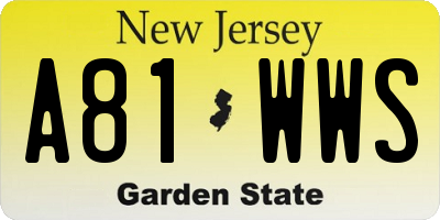 NJ license plate A81WWS