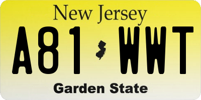 NJ license plate A81WWT