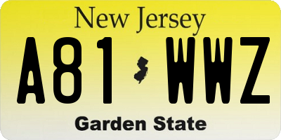 NJ license plate A81WWZ