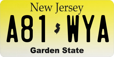 NJ license plate A81WYA
