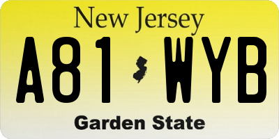 NJ license plate A81WYB
