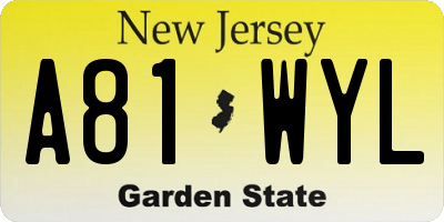 NJ license plate A81WYL