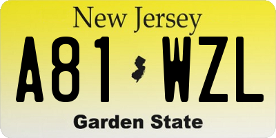 NJ license plate A81WZL