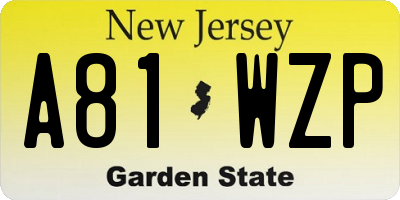 NJ license plate A81WZP