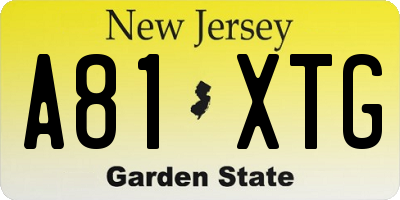NJ license plate A81XTG