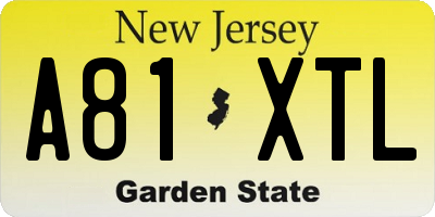 NJ license plate A81XTL