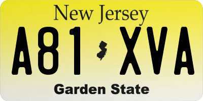 NJ license plate A81XVA