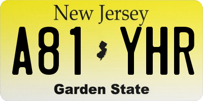 NJ license plate A81YHR