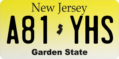 NJ license plate A81YHS