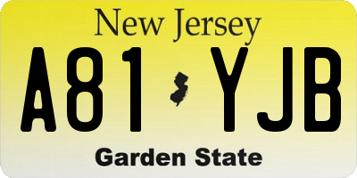 NJ license plate A81YJB
