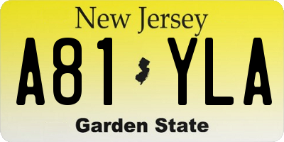 NJ license plate A81YLA