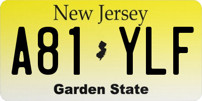 NJ license plate A81YLF