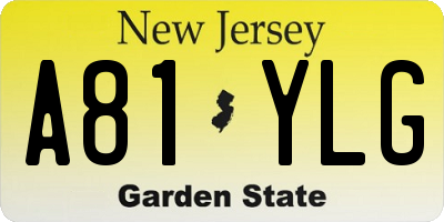NJ license plate A81YLG