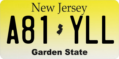 NJ license plate A81YLL
