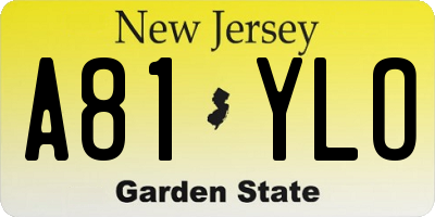 NJ license plate A81YLO