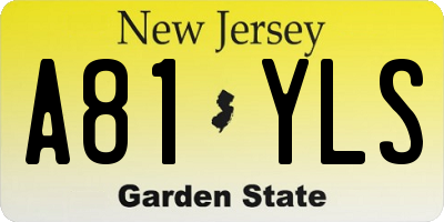 NJ license plate A81YLS