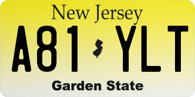 NJ license plate A81YLT