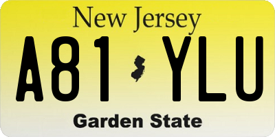 NJ license plate A81YLU