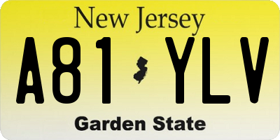 NJ license plate A81YLV