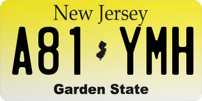NJ license plate A81YMH