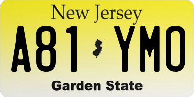 NJ license plate A81YMO