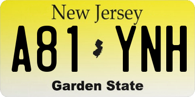 NJ license plate A81YNH