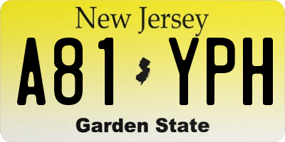 NJ license plate A81YPH