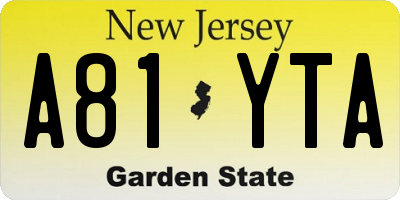 NJ license plate A81YTA