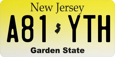 NJ license plate A81YTH