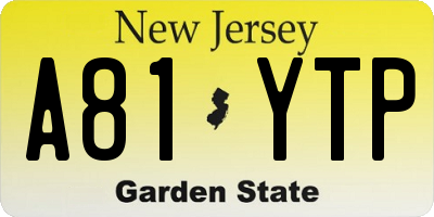 NJ license plate A81YTP