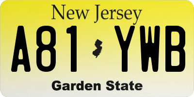 NJ license plate A81YWB