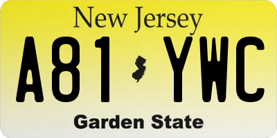 NJ license plate A81YWC