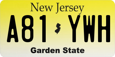 NJ license plate A81YWH