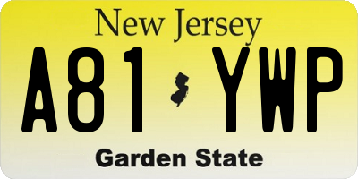 NJ license plate A81YWP