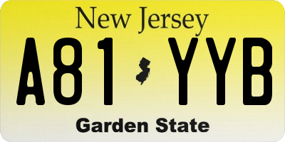 NJ license plate A81YYB
