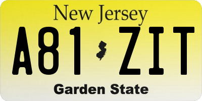 NJ license plate A81ZIT
