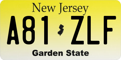 NJ license plate A81ZLF