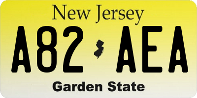 NJ license plate A82AEA