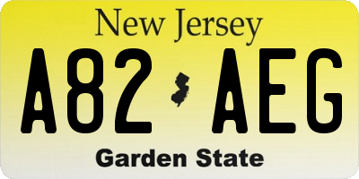 NJ license plate A82AEG