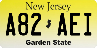 NJ license plate A82AEI