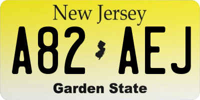 NJ license plate A82AEJ